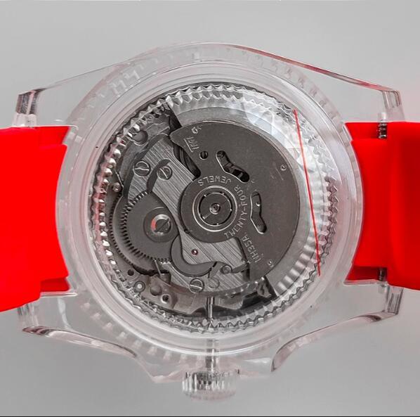 Night Glow Transparent Case Automatic Mechanical Watch Youth Style 40mm Paired with Japanese NH35 Movement