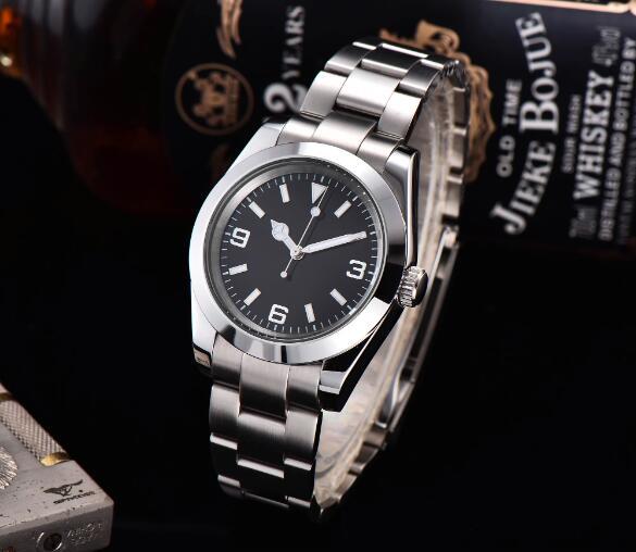 Men's Mechanical Watch 40mm Blue Treasure Mirror Fully Automatic Movement Diving Watch Black