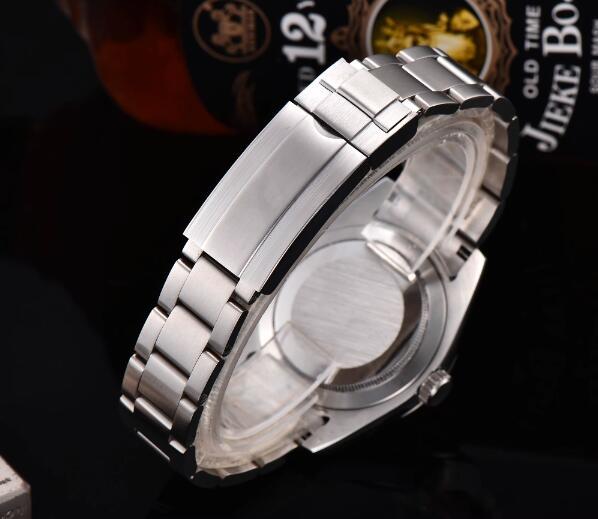 Men's Mechanical Watch 40mm Blue Treasure Mirror Fully Automatic Movement Diving Watch Black Silver Needle