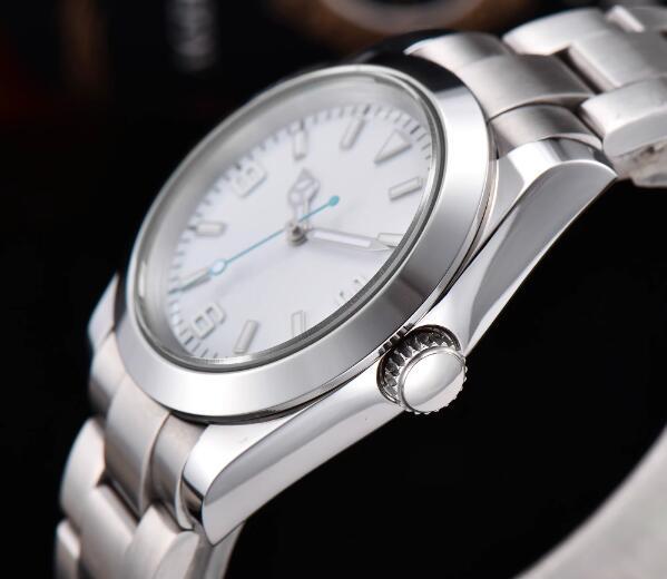 Men's mechanical watch 40mm Blue Treasure mirror fully automatic movement diving watch white