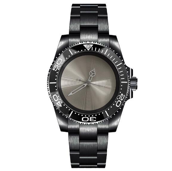 Mechanical Watch PVD Black 40mm Precision Steel Case with Blue Treasure Glass Gray Plate and NH35 Movement