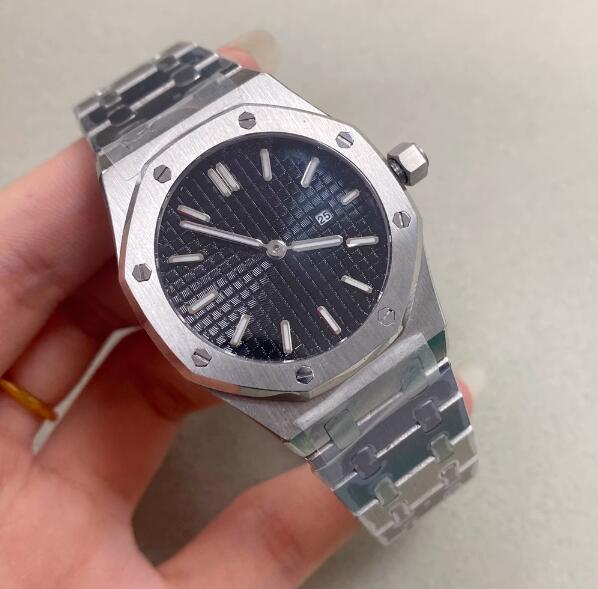 31MM minimalist women's octagonal stainless steel quartz watch with green luminous dial and Japanese VJ24 quartz movement