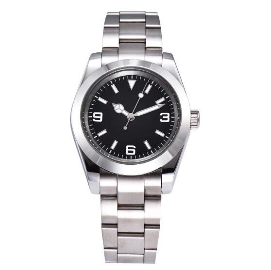 Men's Mechanical Watch 40mm Blue Treasure Mirror Fully Automatic Movement Diving Watch Black