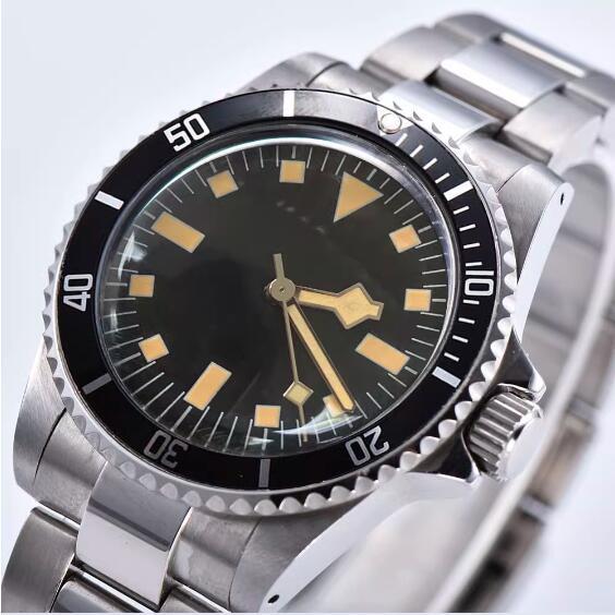 Men's automatic mechanical watch 40mm steel shell aluminum luminous frame bracelet silk bracelet