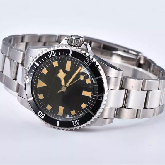 Men's automatic mechanical watch 40mm steel shell aluminum luminous frame bracelet silk bracelet
