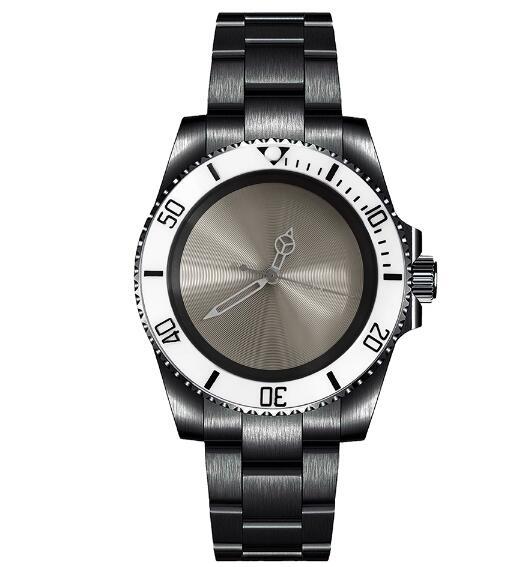 Mechanical Watch PVD Black 40mm Precision Steel Case with Blue Treasure Glass Gray Plate and NH35 Movement