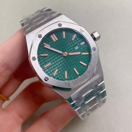 31MM minimalist women's octagonal stainless steel quartz watch with green luminous dial and Japanese VJ24 quartz movement