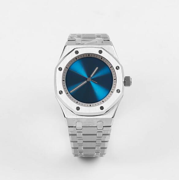 Men's mechanical watch with 41mm stainless steel case and deep blue dial