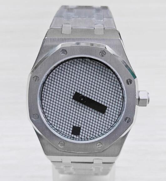 Men's mechanical watch with 41mm geometric dial and stainless steel case paired with new NH35A movement