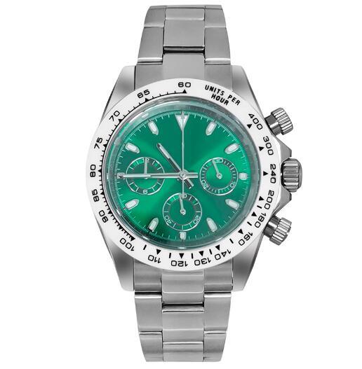 Men's quartz watch timing code 39mm stainless steel case sapphire glass+stainless steel strap VK63 movement