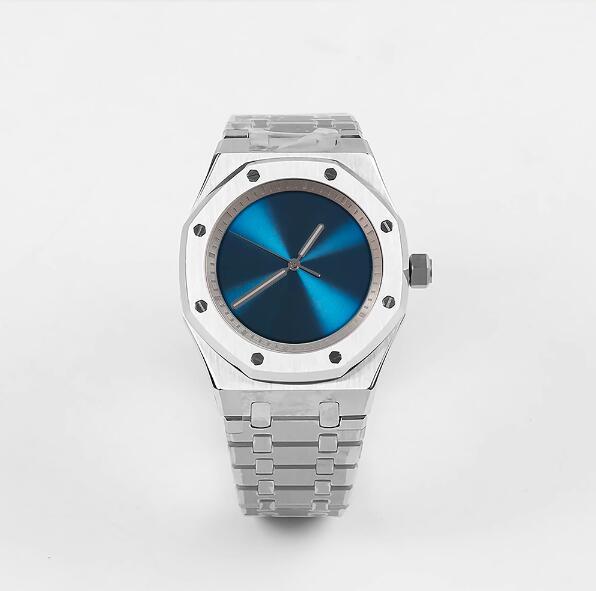 Men's mechanical watch with 41mm stainless steel case and deep blue dial