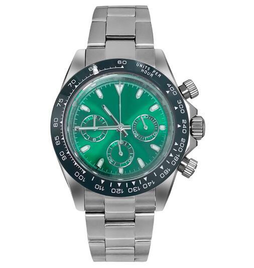 Men's quartz watch timing code 39mm stainless steel case sapphire glass+stainless steel strap VK63 movement