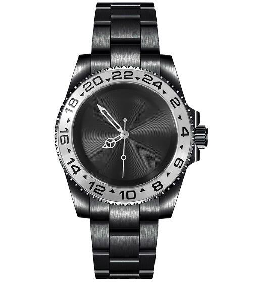 Mechanical watch PVD black 40mm stainless steel case with blue sapphire glass dial paired with NH35 movement