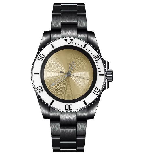Mechanical Watch PVD Black 40mm Precision Steel Case with Blue Treasure Glass Gold Disc and NH35 Movement