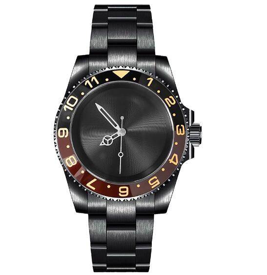 Mechanical watch PVD black 40mm stainless steel case with blue sapphire glass dial paired with NH35 movement