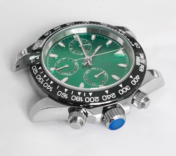 Men's quartz watch timing code 39mm stainless steel case sapphire glass+stainless steel strap VK63 movement