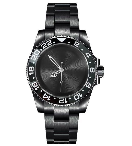 Mechanical watch PVD black 40mm stainless steel case with blue sapphire glass dial paired with NH35 movement