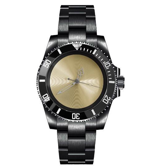 Mechanical Watch PVD Black 40mm Precision Steel Case with Blue Treasure Glass Gold Disc and NH35 Movement