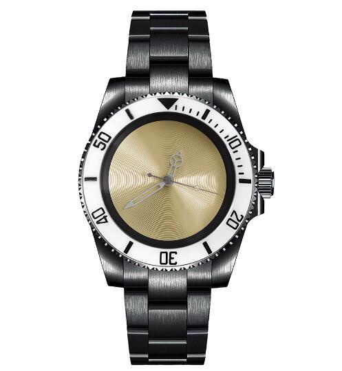 Mechanical Watch PVD Black 40mm Precision Steel Case with Blue Treasure Glass Gold Disc and NH35 Movement