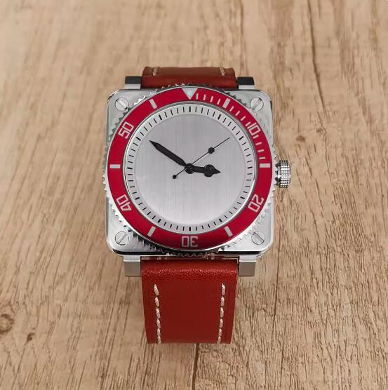 The new men's mechanical watch features a minimalist square and genuine leather strap with a Japanese NH35 movement