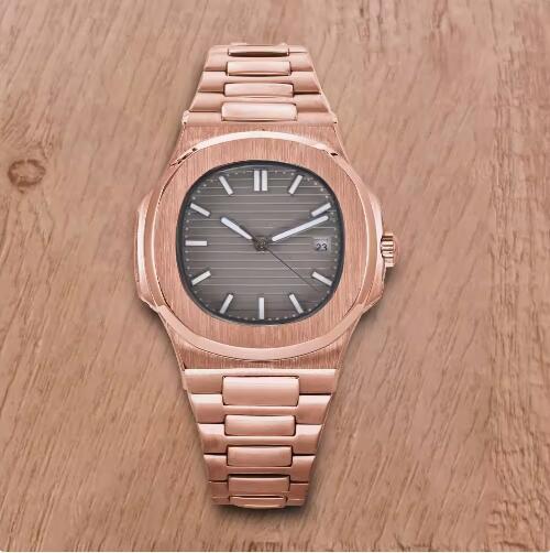 Men's Mechanical Watch 41MM Rose Gold Nautilus Style Sapphire Glass with NH35 Movement