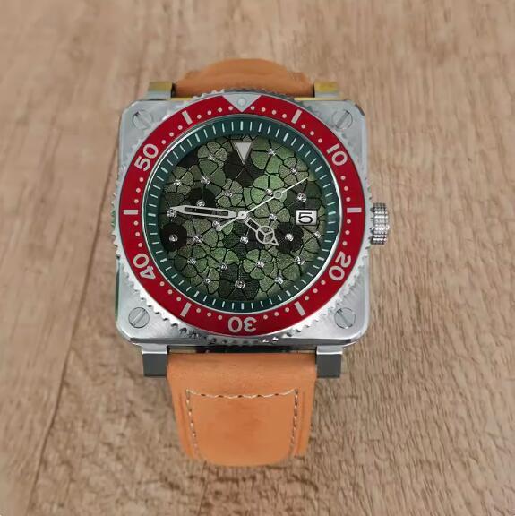 New men's watch with 42MM stainless steel square dial inlaid with Japanese NH35 movement