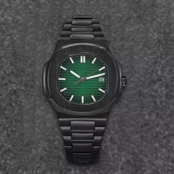 Men's Mechanical Watch 41MM Black Nautilus Style Sapphire Glass with NH35 Movement