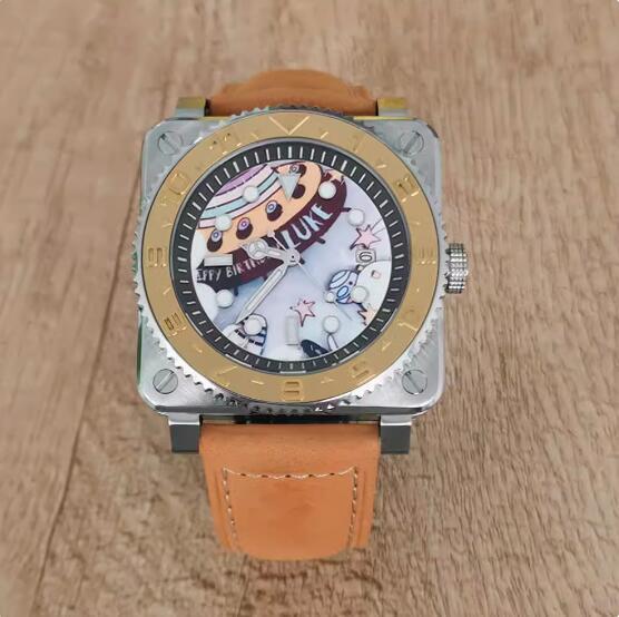 New Men's Watch 42MM Precision Steel Square dial Spaceship Party Assembly Japanese NH35 Movement