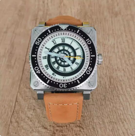 Men's Watch 42MM Precision Steel Square Thread Green Glow Text Assembly Japanese NH35 Movement