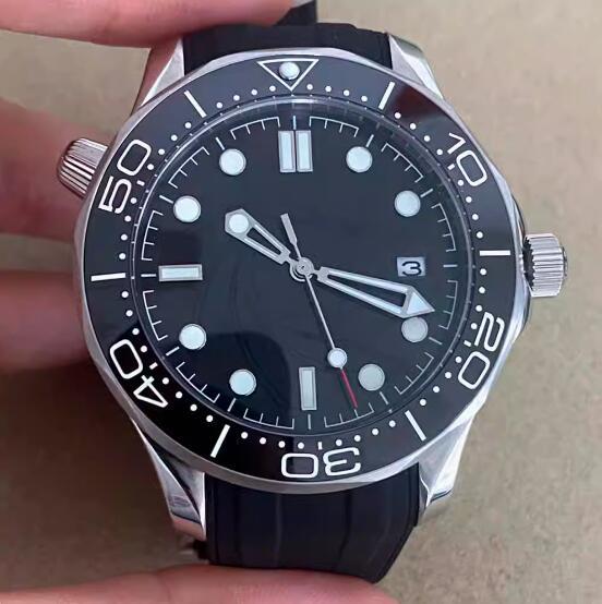 Men's Mechanical Watch High Precision New Stainless Steel Case Rubber Band Watch Blue Treasure NH35 Automatic Movement