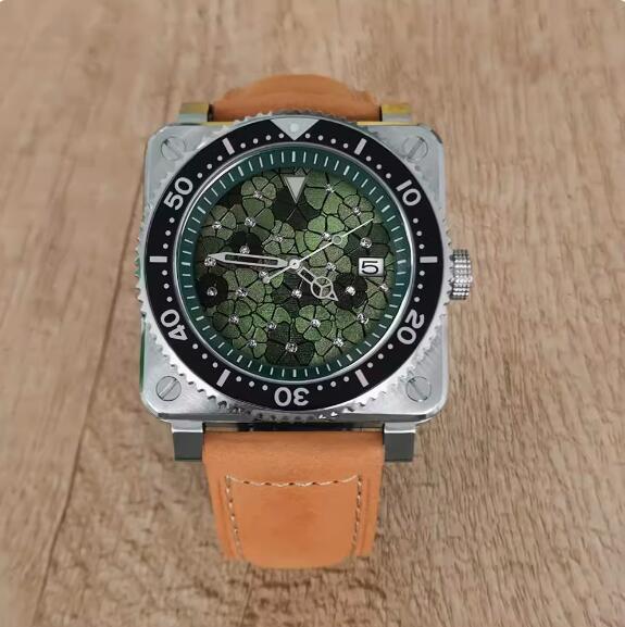 New men's watch with 42MM stainless steel square dial inlaid with Japanese NH35 movement
