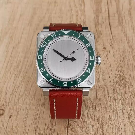 The new men's mechanical watch features a minimalist square and genuine leather strap with a Japanese NH35 movement
