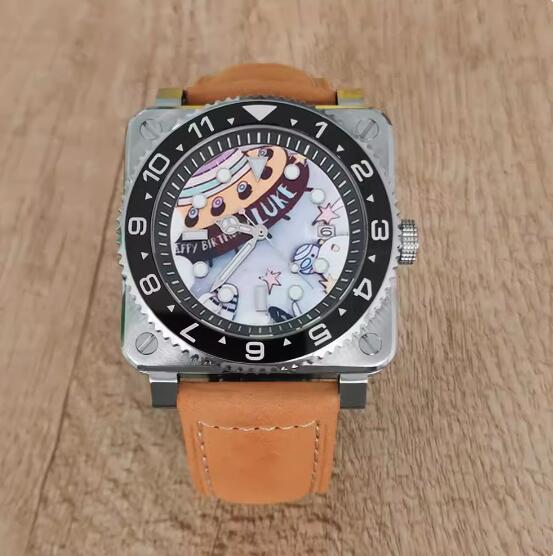 New Men's Watch 42MM Precision Steel Square dial Spaceship Party Assembly Japanese NH35 Movement