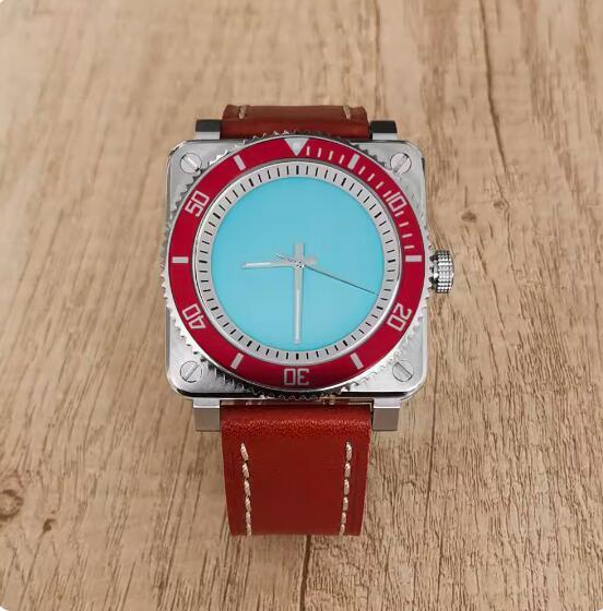 The new men's mechanical watch features a minimalist square and genuine leather strap with a Japanese NH35 movement