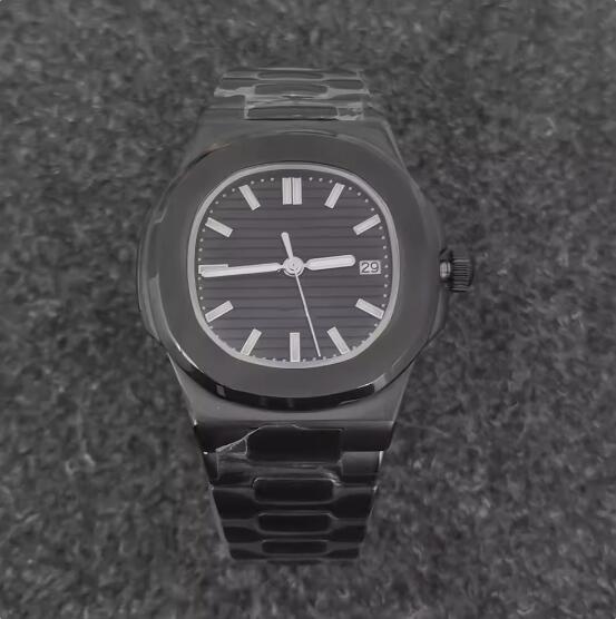 Men's Mechanical Watch 41MM Black Nautilus Style Sapphire Glass with NH35 Movement