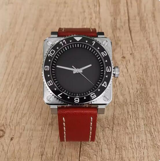 The new men's mechanical watch features a minimalist square and genuine leather strap with a Japanese NH35 movement