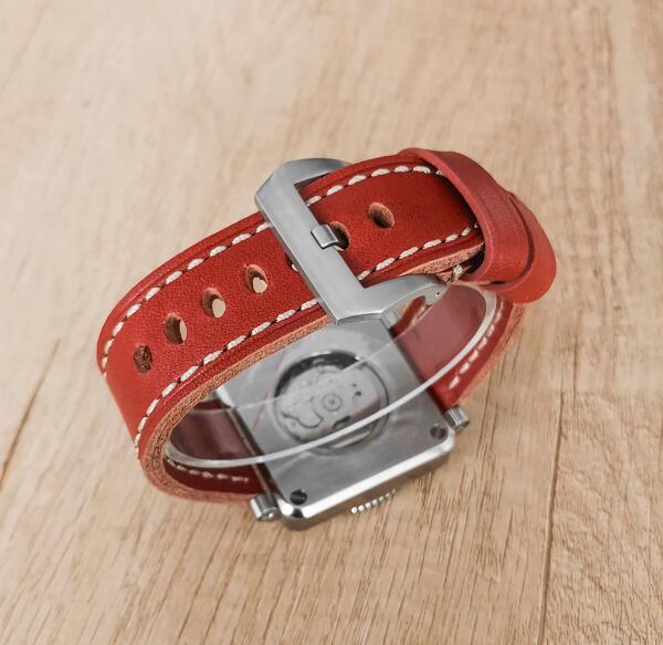 New men's square logo free hollowed out watch with green glow and Japanese NH70 automatic mechanical movement
