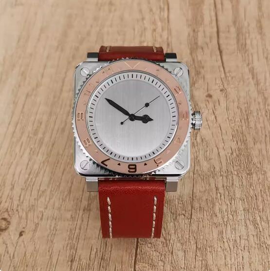 The new men's mechanical watch features a minimalist square and genuine leather strap with a Japanese NH35 movement