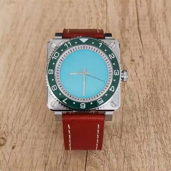 The new men's mechanical watch features a minimalist square and genuine leather strap with a Japanese NH35 movement