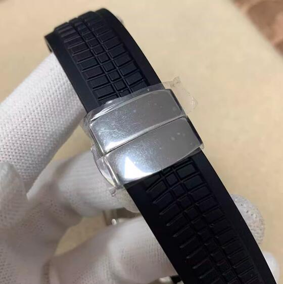 Men's mechanical watch with 42MM hand grenade pattern dial and butterfly buckle rubber strap equipped with NH35 movement