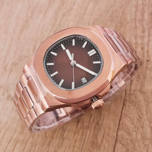 Men's Mechanical Watch 41MM Rose Gold Nautilus Style Sapphire Glass with NH35 Movement