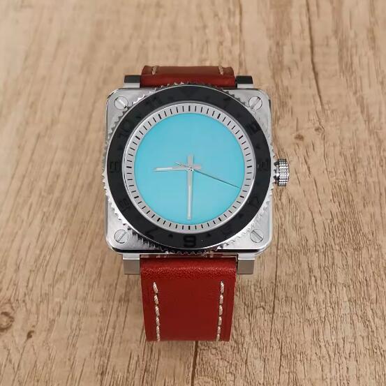 The new men's mechanical watch features a minimalist square and genuine leather strap with a Japanese NH35 movement