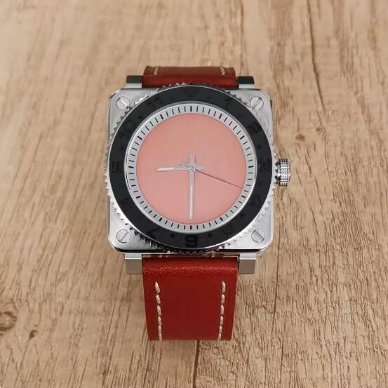 New men's mechanical watch features a minimalist square and genuine leather strap with a Japanese NH35 movement
