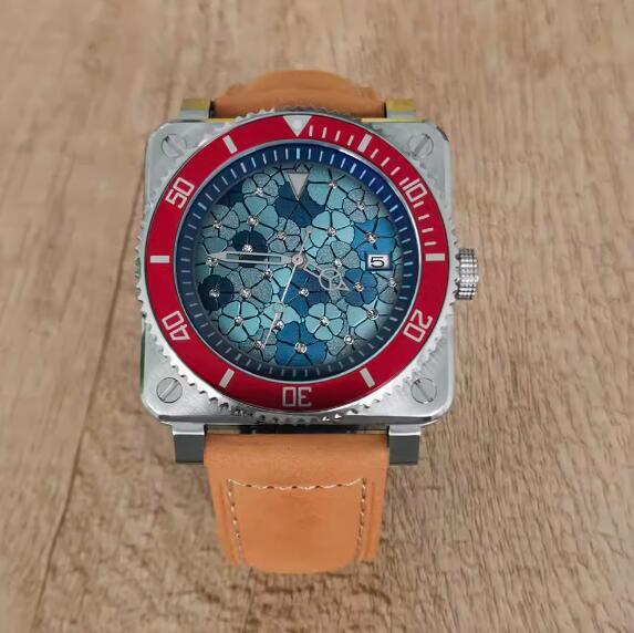 New men's watch with 42MM stainless steel square dial inlaid with Japanese NH35 movement