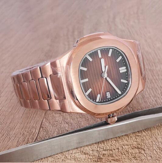 Men's Mechanical Watch 41MM Rose Gold Nautilus Style Sapphire Glass with NH35 Movement