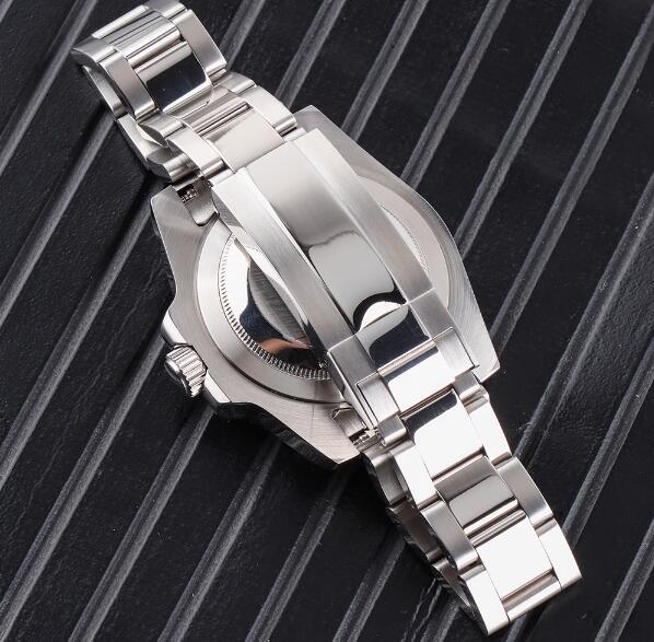 Men's hollowed out mechanical watch with a 40mm stainless steel case and black ring finish, featuring NH70 mechanical movement