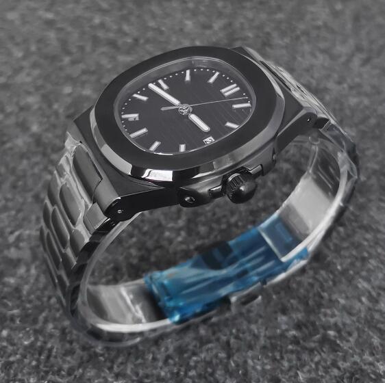 Men's Mechanical Watch 41MM Black Nautilus Style Sapphire Glass with NH35 Movement