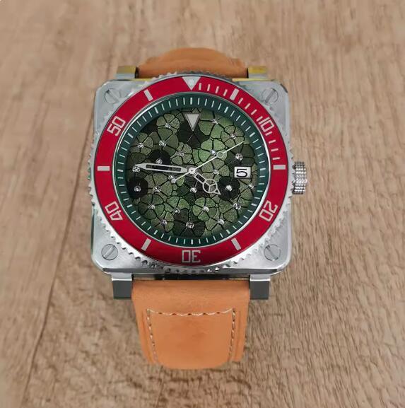 New men's watch with 42MM stainless steel square dial inlaid with Japanese NH35 movement