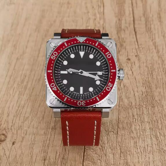 New men's watch with fashionable square green glow and Japanese NH35 automatic mechanical movement