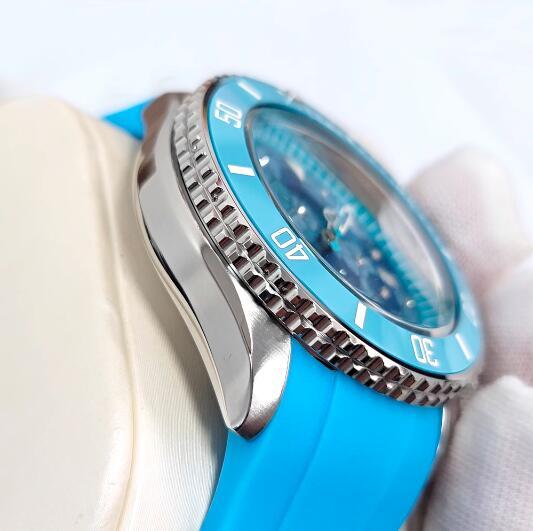 New 41.5mm mechanical watch features a blue inlaid dial with a 3.8 position Japanese NH35 movement